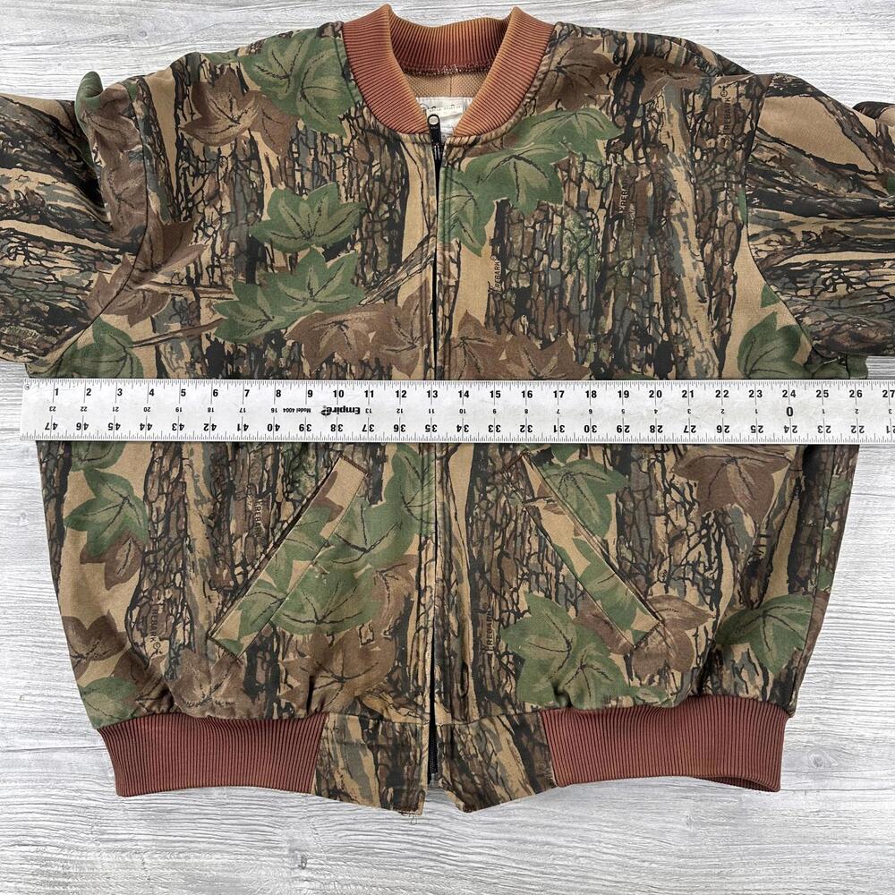 VTG Trebark Camo Bomber Jacket Mens Large Green Thermo Lined Made in USA Gander - Picture 5 of 7
